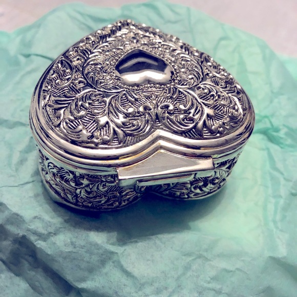 Jewelry Box - Silver Plated Heart ❤️ Design NEW - Picture 7 of 9